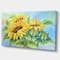 Designart - Three Sunflowers - Floral Art Canvas Print
